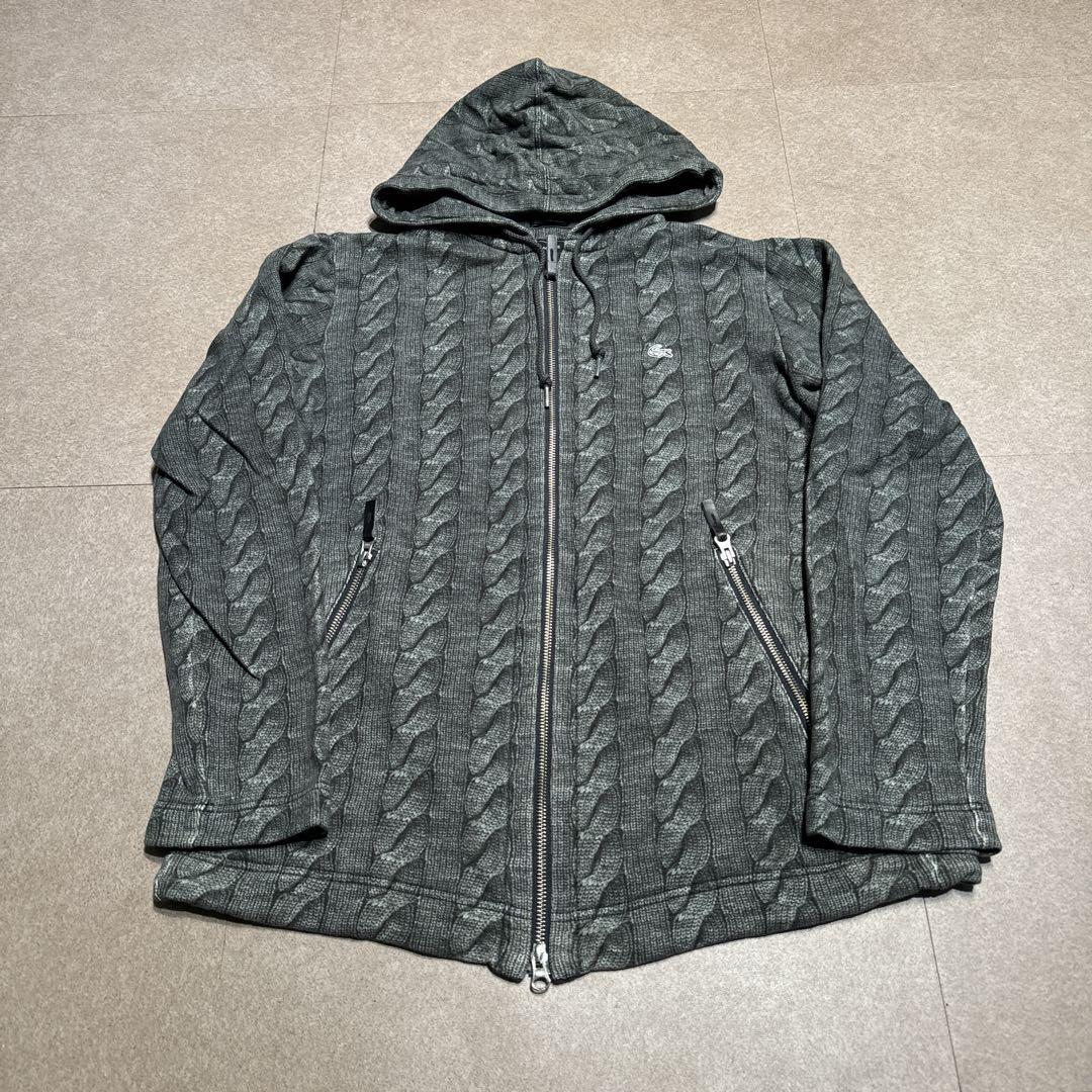 Lacoste ラコステ　エディフィス　パーカー　フルジップ　総柄　ニット柄　4