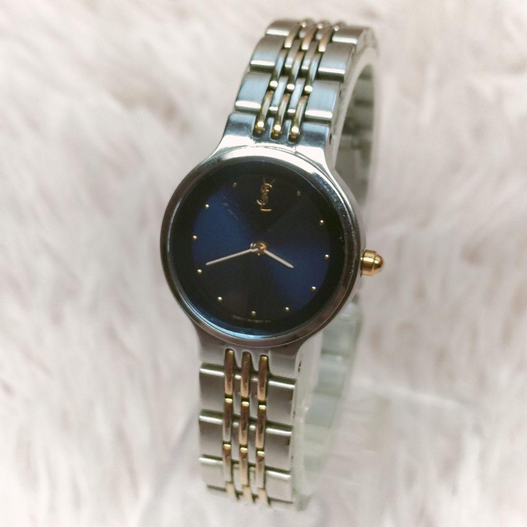 ★電池交換済★ イヴサンローラン Yves Saint Laurent 青