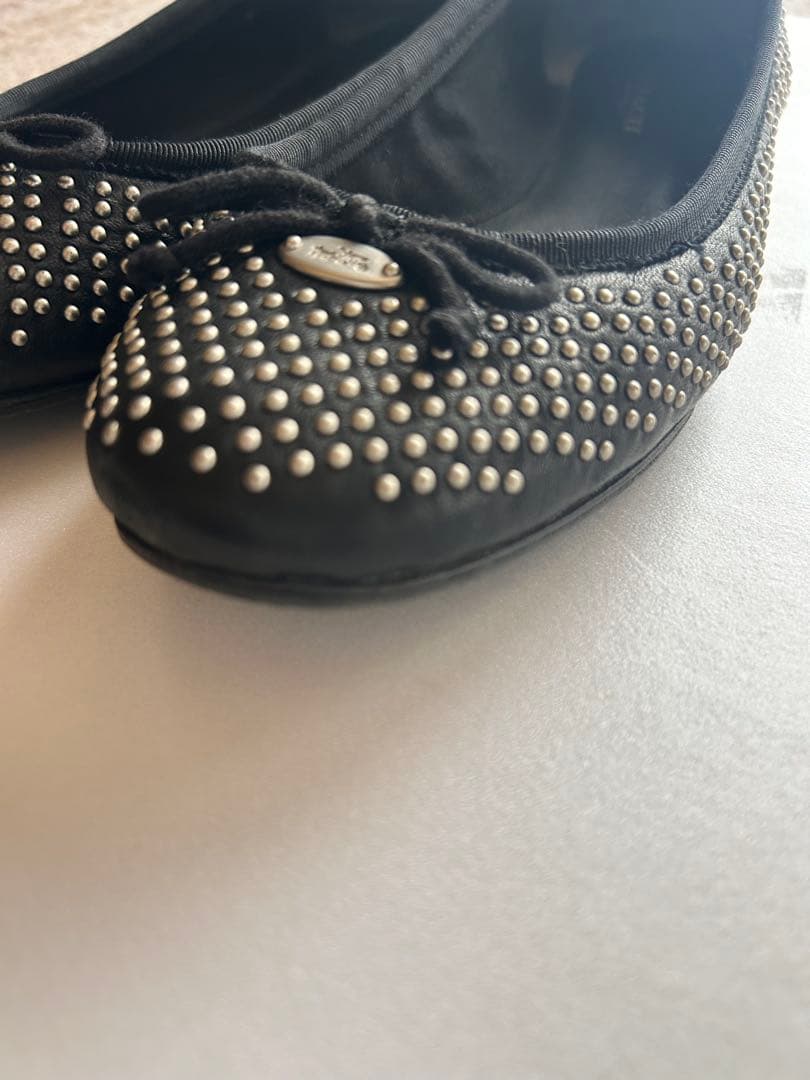 COACH スタッズ バレエシューズ 黒