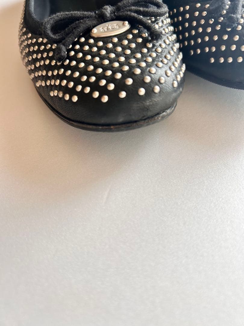 COACH スタッズ バレエシューズ 黒