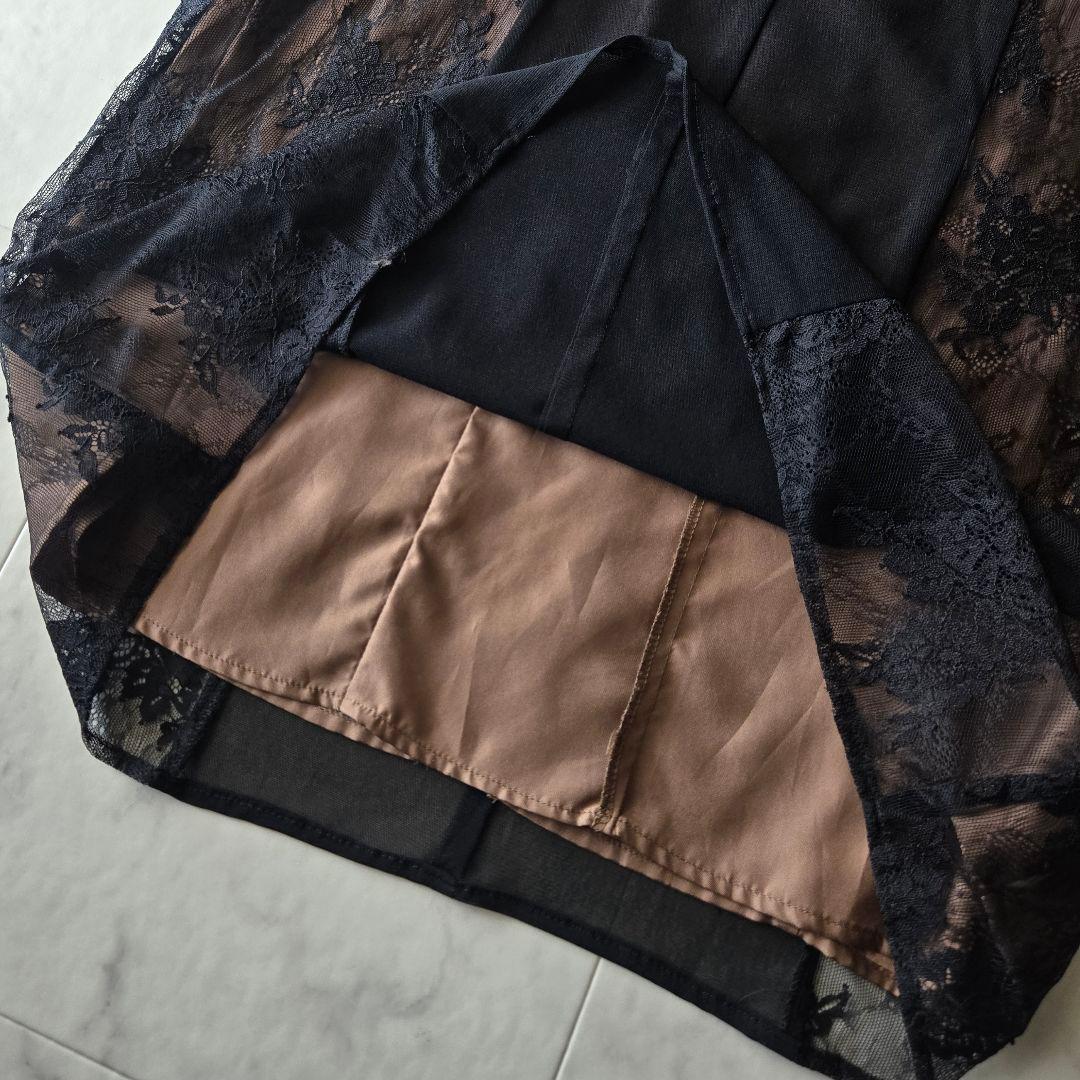 カラルス パーティードレス L オケージョン ブラック ブラウン レース カラルス パーティードレス L オケージョン ブラック ブラウン レース