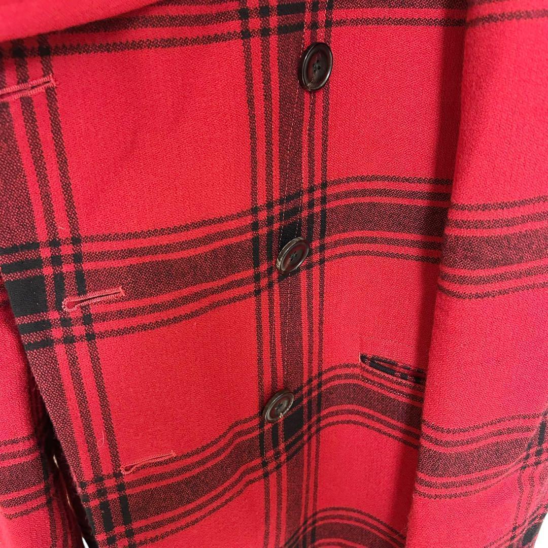 【Paul Smith】美品 Mサイズ ピーコート 赤黒 チェック柄 秋冬