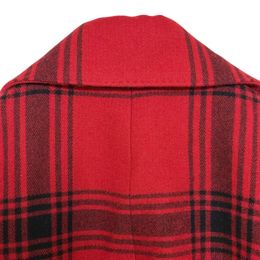 【Paul Smith】美品 Mサイズ ピーコート 赤黒 チェック柄 秋冬