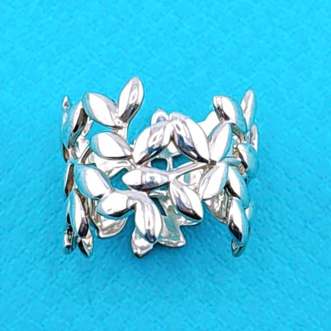 【美品】10号 現行品 ティファニー オリーブリーフ バンドリング SV925