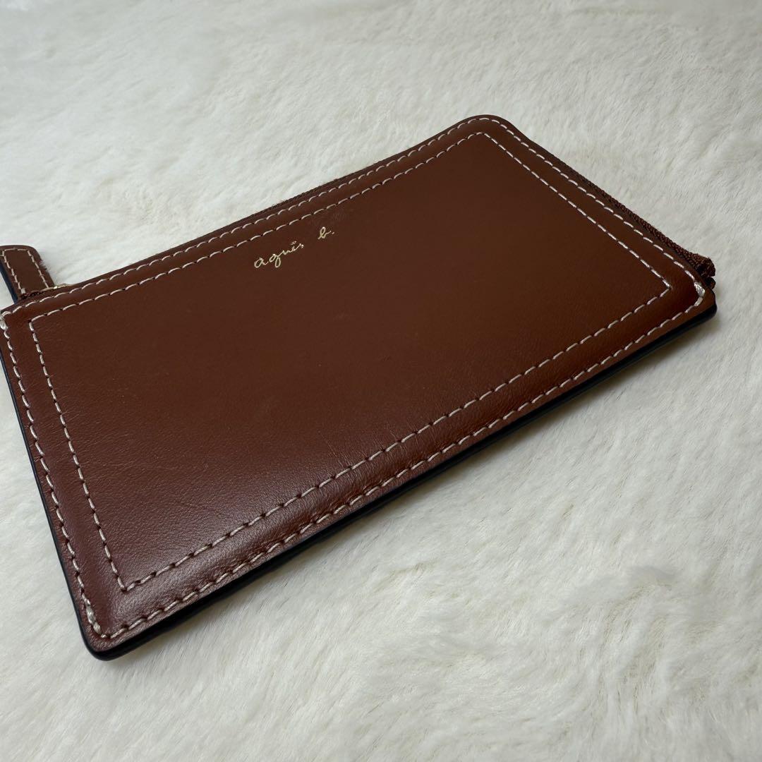 美品　agnes b.　アニエスベー　コインケース　カードケース付き　ブラウン