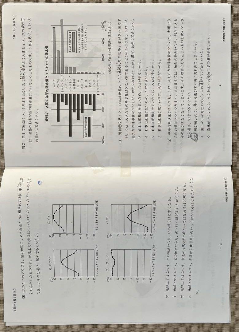 2024年❗️日能研5年(前期)全国公開模試(4月27日は未使用‼️)