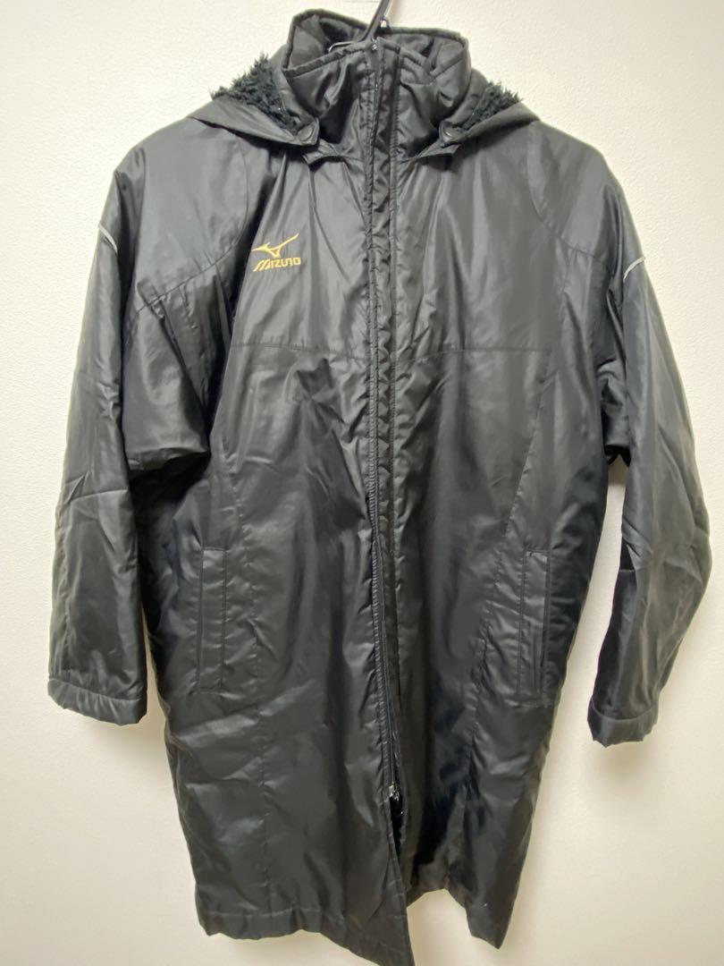 Mizuno フード付きベンチコート 黒/金 非売品 - メルカリ