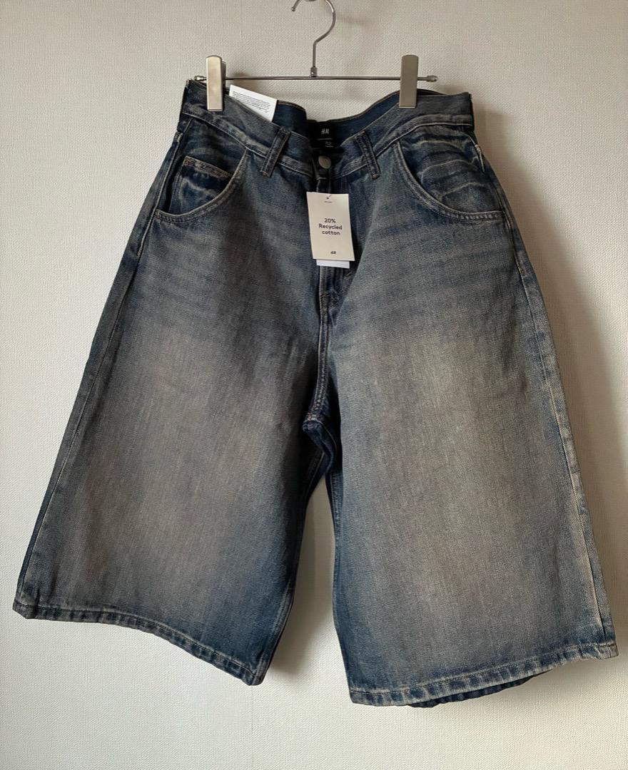 人気ブランド新作豊富 H&M スーパーバギーデニムショートパンツ ジョーツ ショーツ 32 パンツ