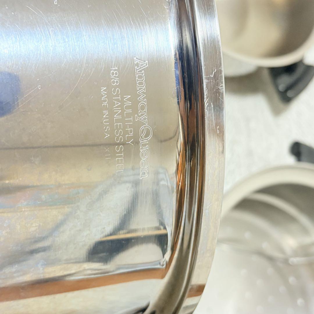 Amway Queen 両手鍋セット 蒸し器　18/8ステンレス