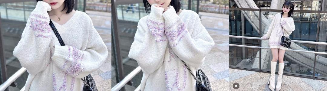 ダーリッチ darich ミックスカラーRDニットチュニック PNK ピンク