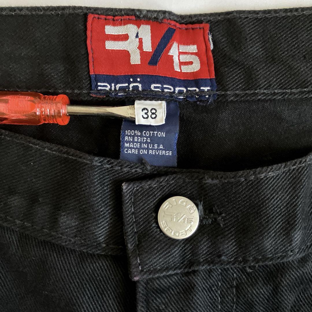 USA製90s超極太 RIGO W38 ヘビーオンス ブラックバギーデニム B系