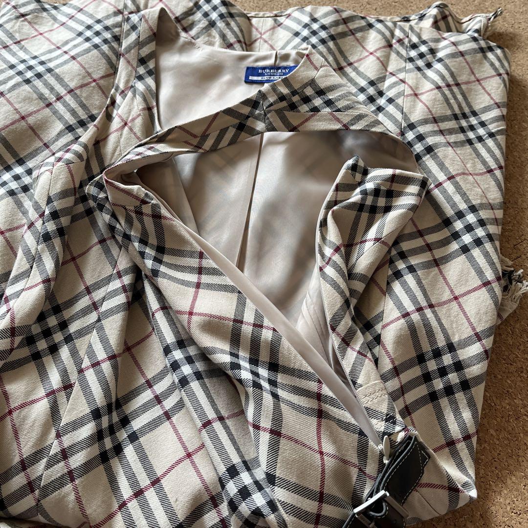 Burberry Blue Label ノースリーブチェック柄ワンピース 38
