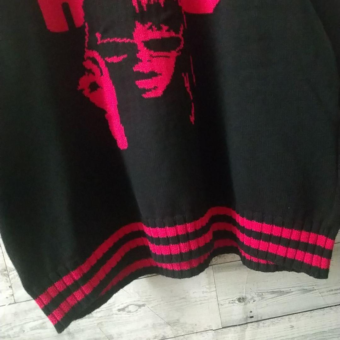 モデル ヒステリックグラマー 全面ヒスガール リブライン ニット 黒×赤 SIZE Hysteric Glamour WWW_HOMU-JOURNEY_COM