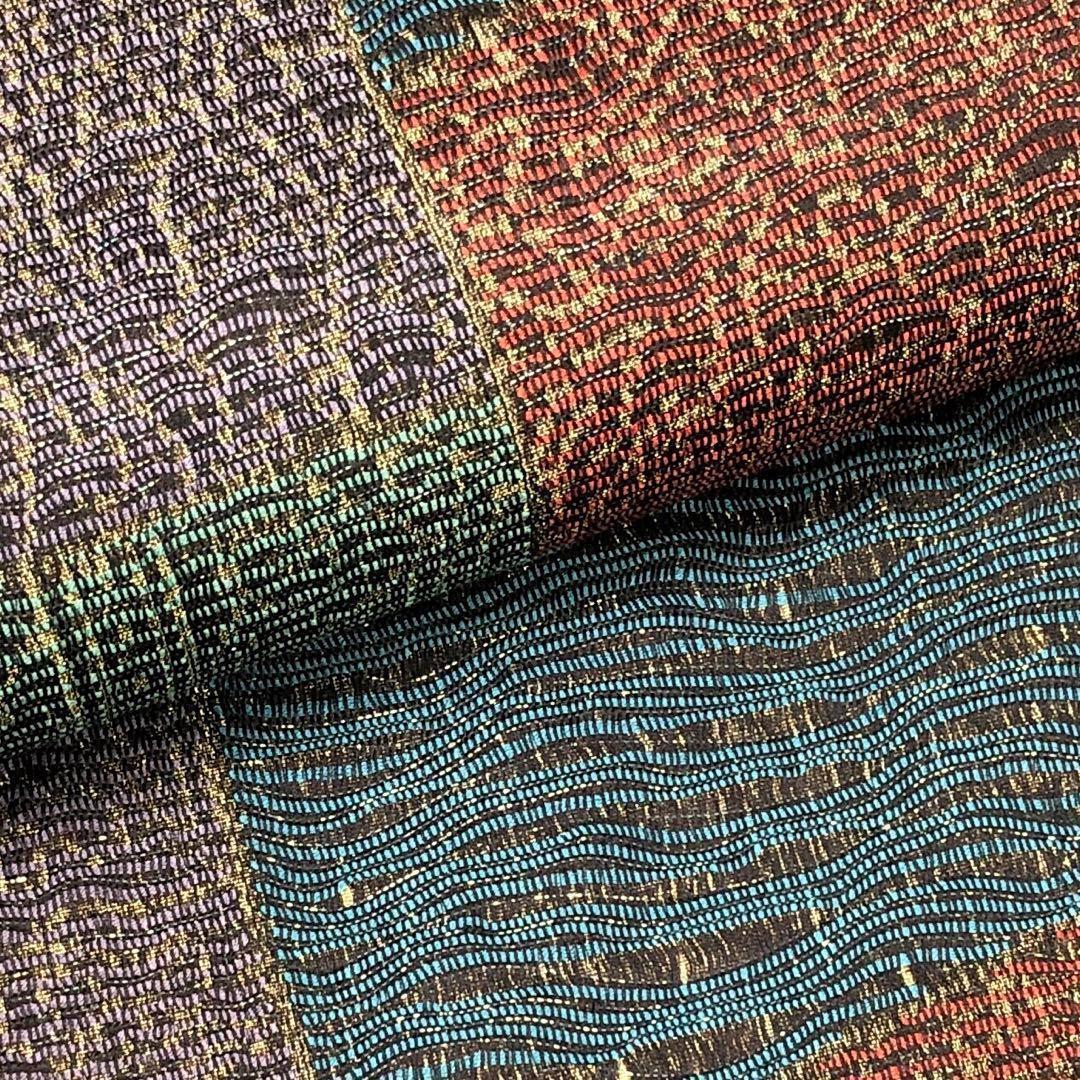 袋帯 本泥染 彩羅紗 色彩豊かな柄模様 金糸 O-1478 袋帯 本泥染 彩羅紗 色彩豊かな柄模様 金糸 O-1478