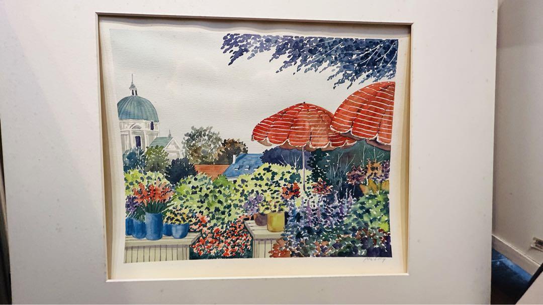 訳あり サイン有 作家物 絵画 絵画 風景画 約89×69㎝ 額装 絵画
