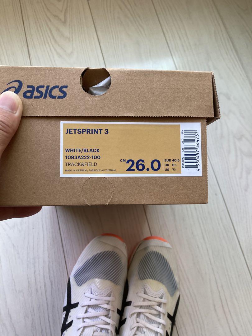 ASICS スパイクシューズ ホワイト/ブラック/オレンジ ジェットスプリント3