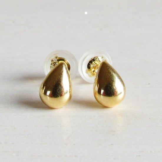 18K ピアス K18 18金 刻印 ドロップ スタッド 18KYG 本物 新品