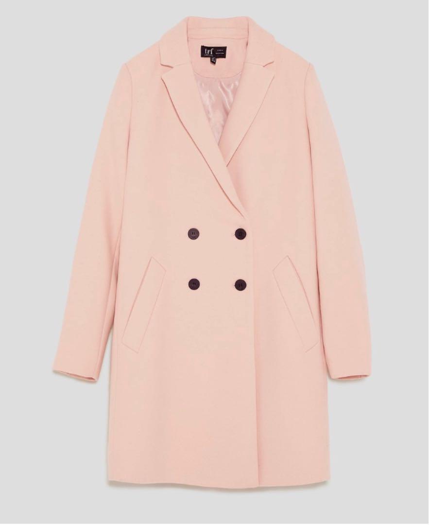 新品☆ZARA ザラ ロングコート アウター ベビーピンク XS 新品☆ZARA ザラ ロングコート アウター ベビーピンク XS