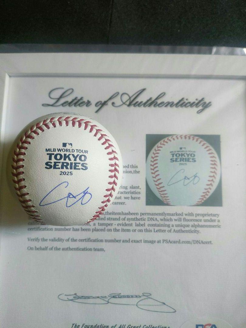 ドジャース大谷翔平選手直筆サインボール PSA/DNA鑑定書付き