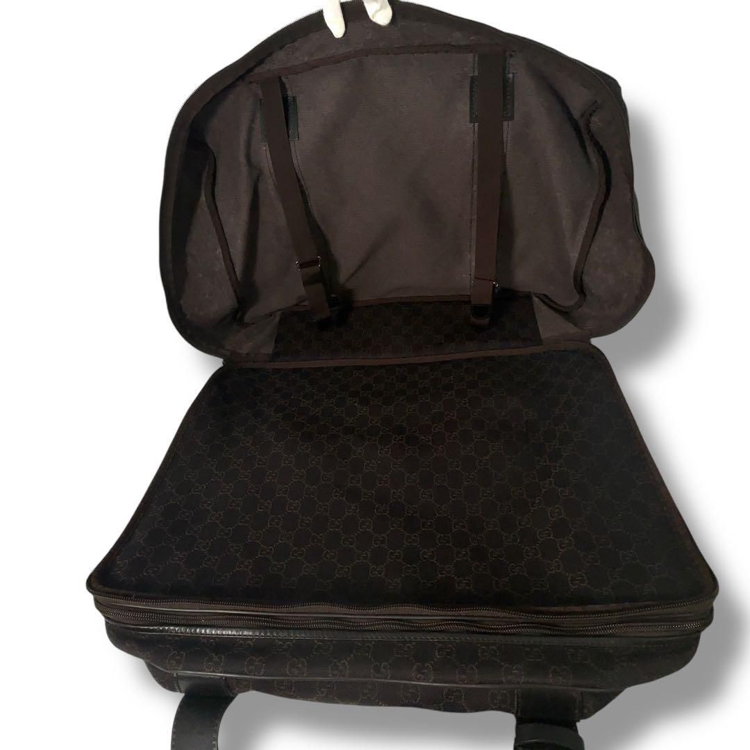 【美品】GUCCI グッチ　ボストン　GGキャンバス　レザー　ビジネスバッグ