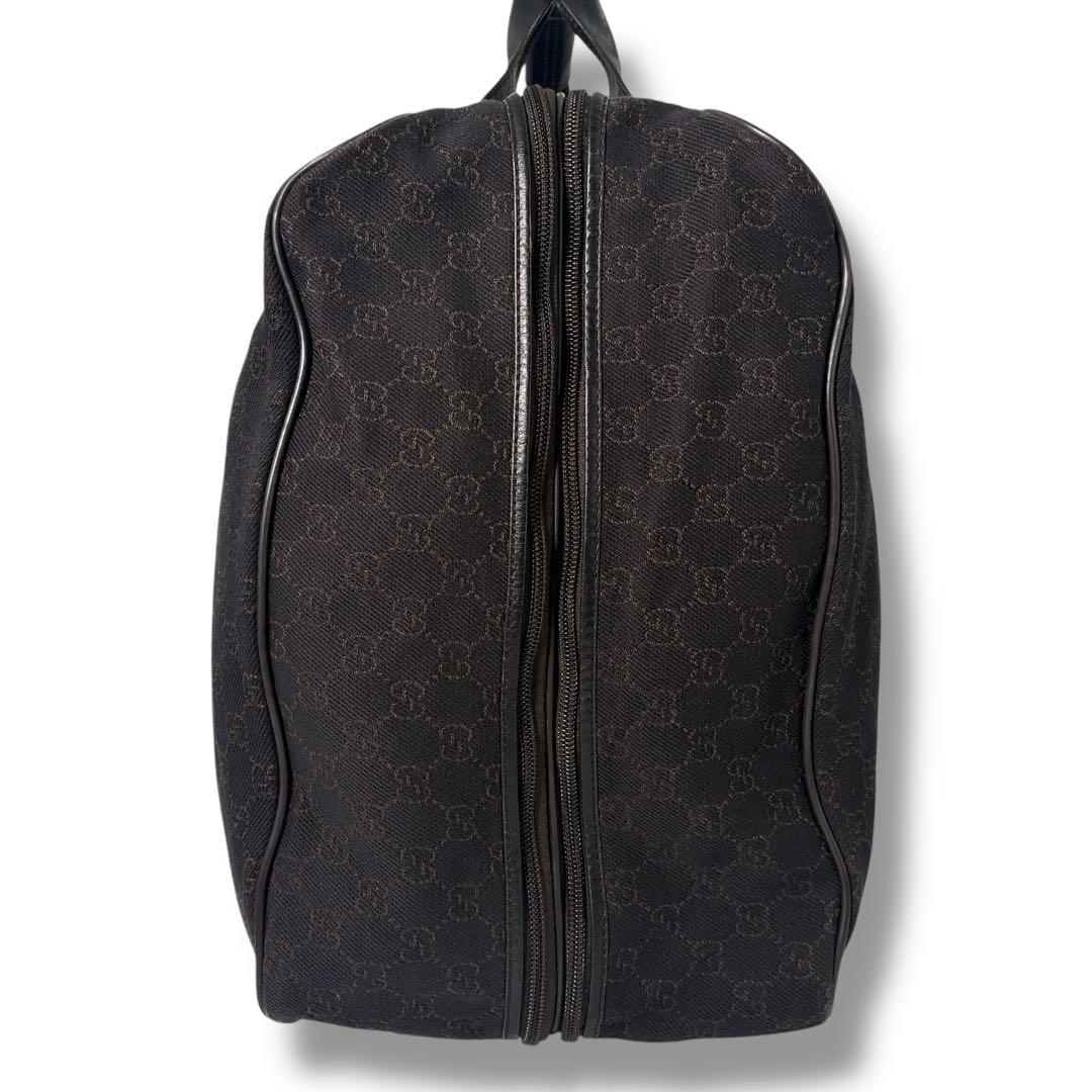 【美品】GUCCI グッチ　ボストン　GGキャンバス　レザー　ビジネスバッグ