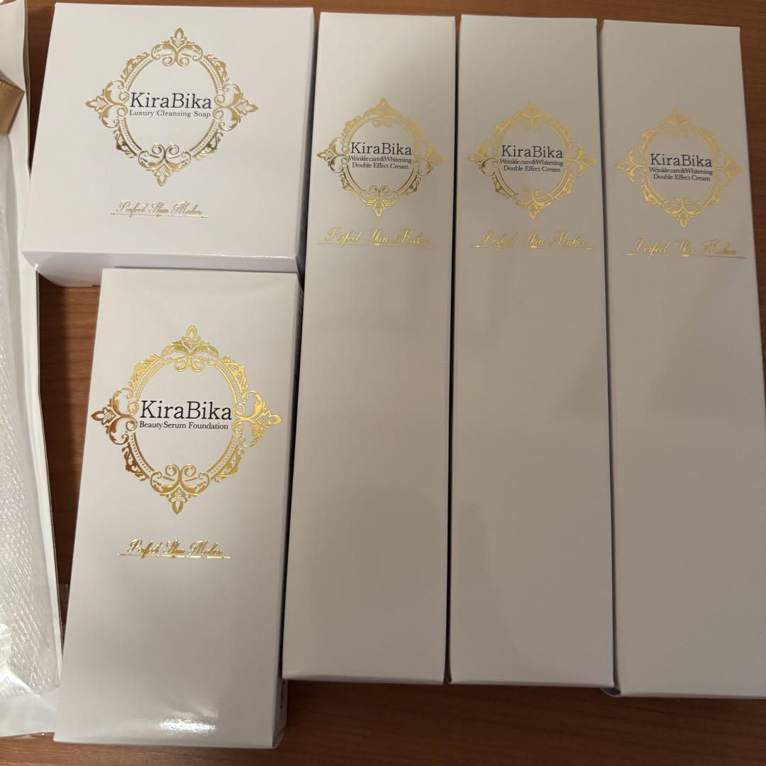KiraBika きらびか ファンデ&クリーム&石鹸&洗顔ネット 4種類セット