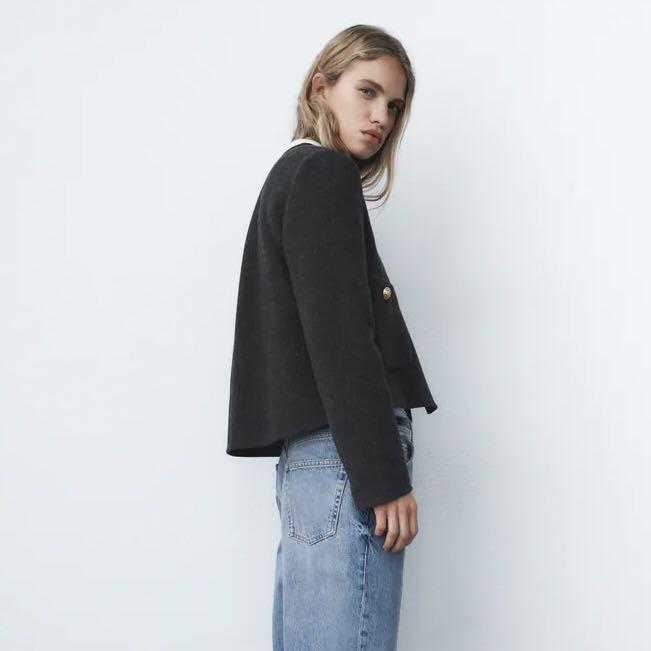 在庫NEW ZARA ウールブレンド メタルボタンジャケット IiMnY-m51475516871 在庫正規店