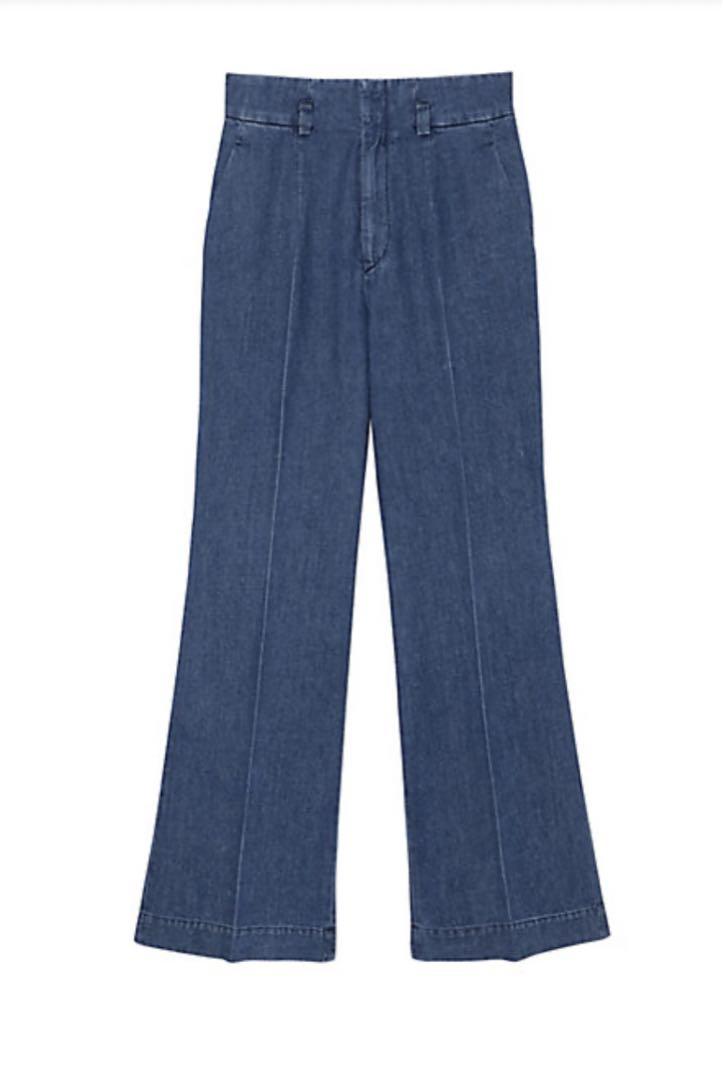 Mame Kurogouchi：High Wasted Flare Jeans - BLUE - ORANN