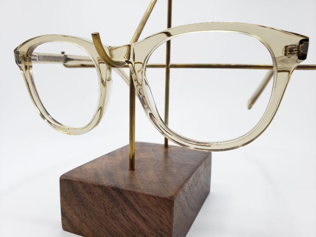 SAINT LAURENT PARIS 度なし伊達メガネ クリアサングラス 黄色