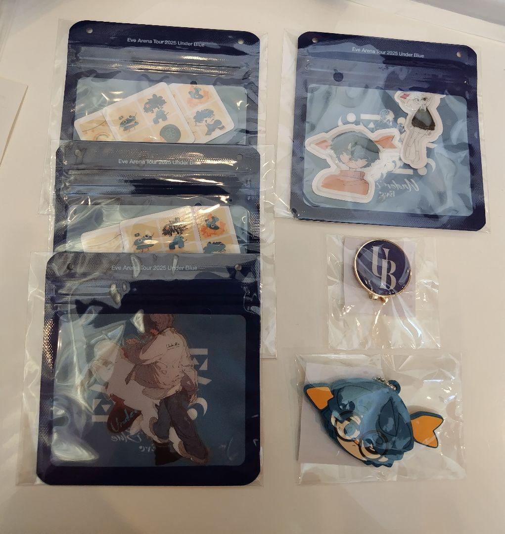 【組み合わせ】Eve UB電子籤引 ステッカー 絆創膏 ラバー キャップクリップ Eve UnderBlueくじ ラバーチャーム ステッカー キャップクリップ