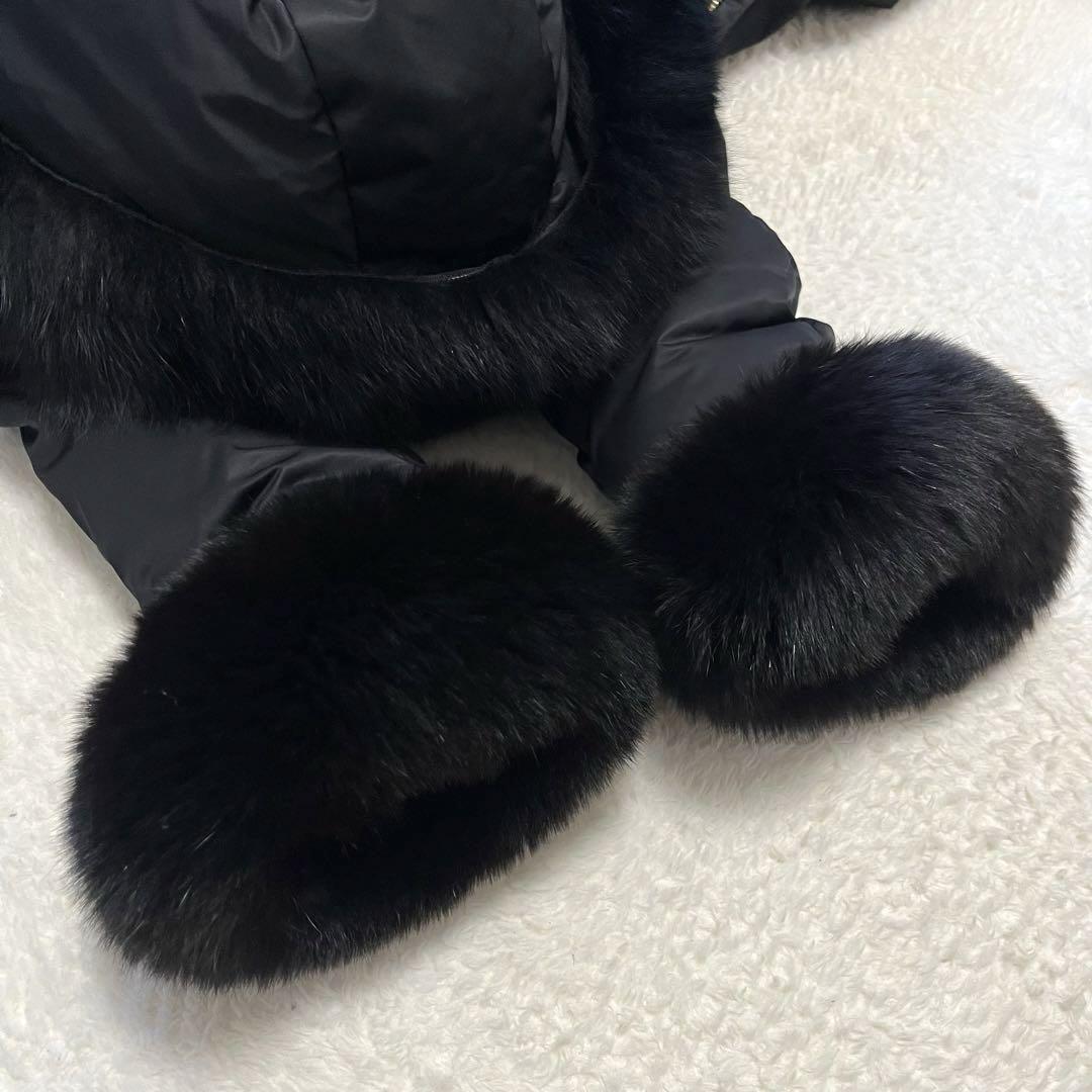 美品　Harrods ハロッズ　ダウンコート　ファーコー　Aライン　金金具　M