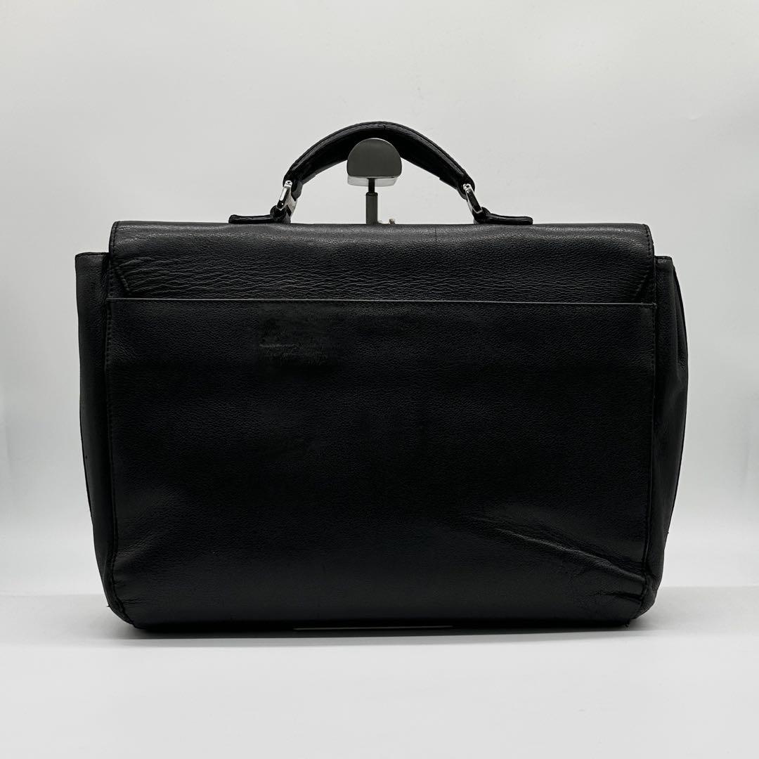 【美品】 BVLGARI レザー ビジネスバッグ ブリーフケース ブラック 黒