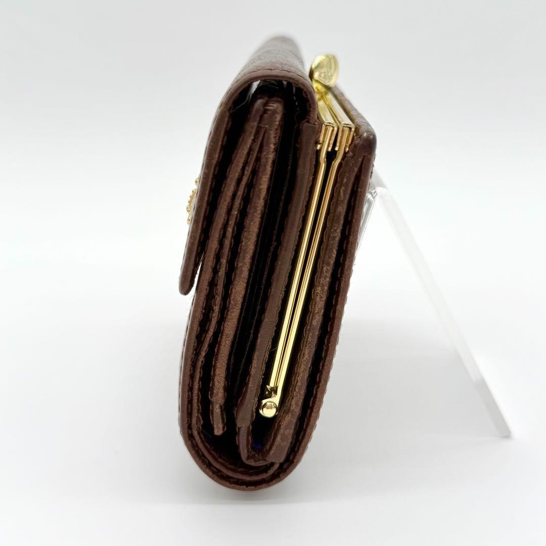 【良品】Vivienne Westwood Water ORB がま口財布 茶