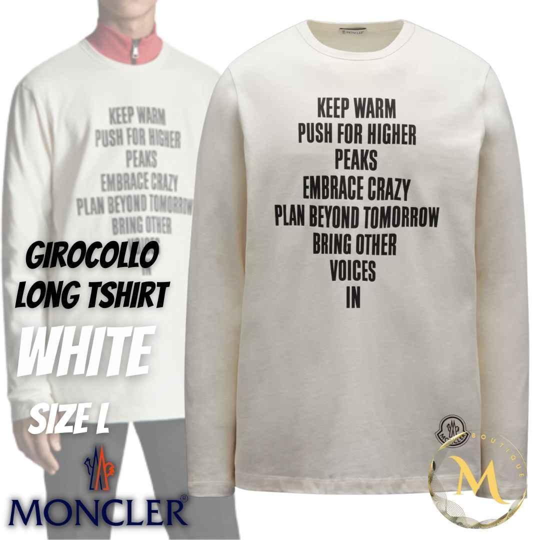 未使用・本物保証☆MONCLER レタリングロゴ ロングTシャツ　アイボリー L