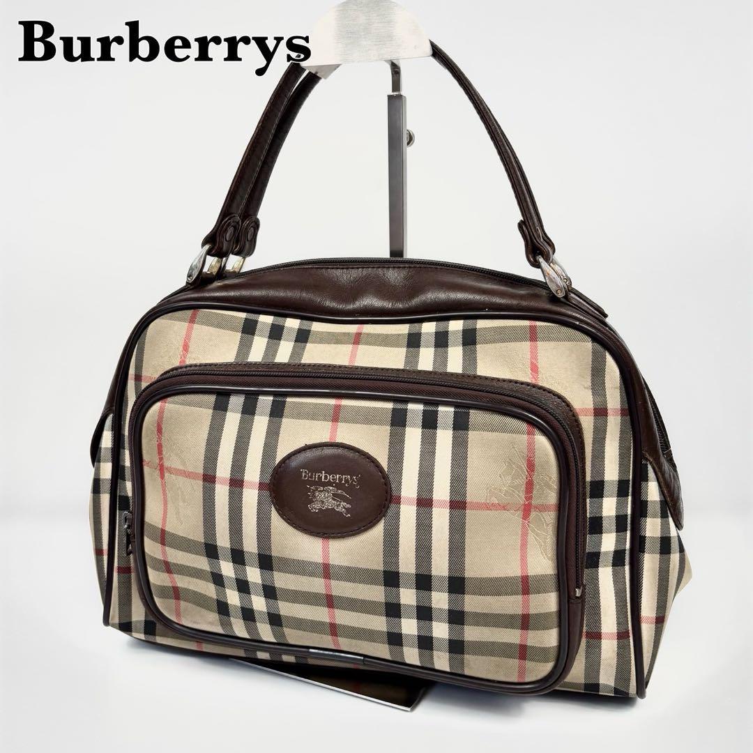 バーバリー ノバチェック ハンドバッグ ベージュ シャドーホース BURBERRY バーバリー ノバチェック シャドーホース ハンドバッグ