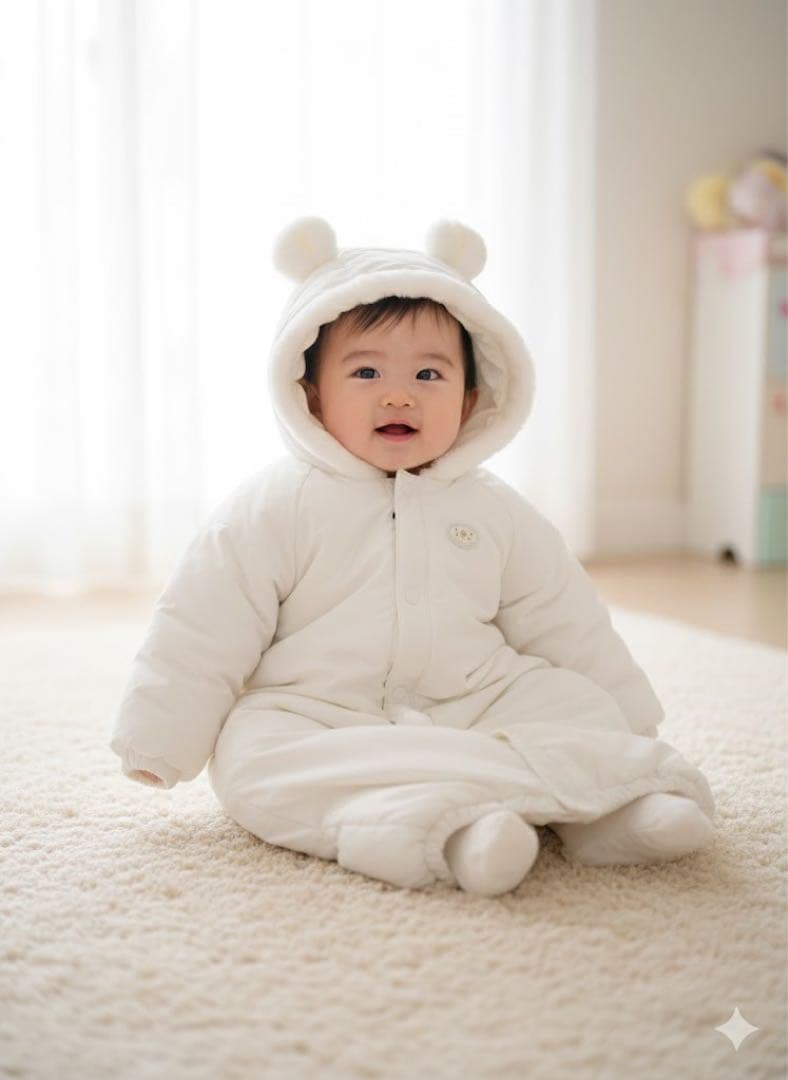 ミキハウス ベビー　防寒ツーウェイオール　60-80cm