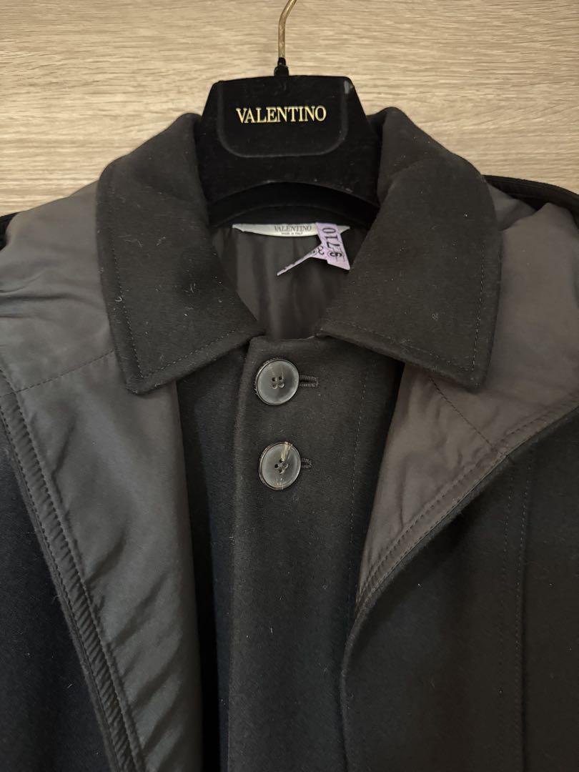 正規 VALENTINO ヴァレンティノ コート 黒 フード付