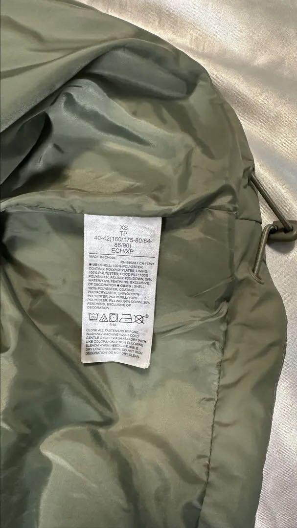 美品 GAP 160cm〜 ダウン ロングジャケット M〜L程度 ウグイス色