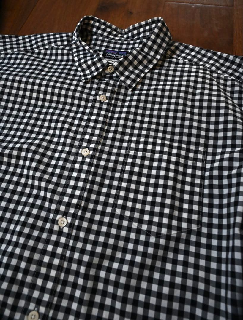 希少 Patagonia パタゴニア ギンガムチェックシャツ ブラック×ホワイト