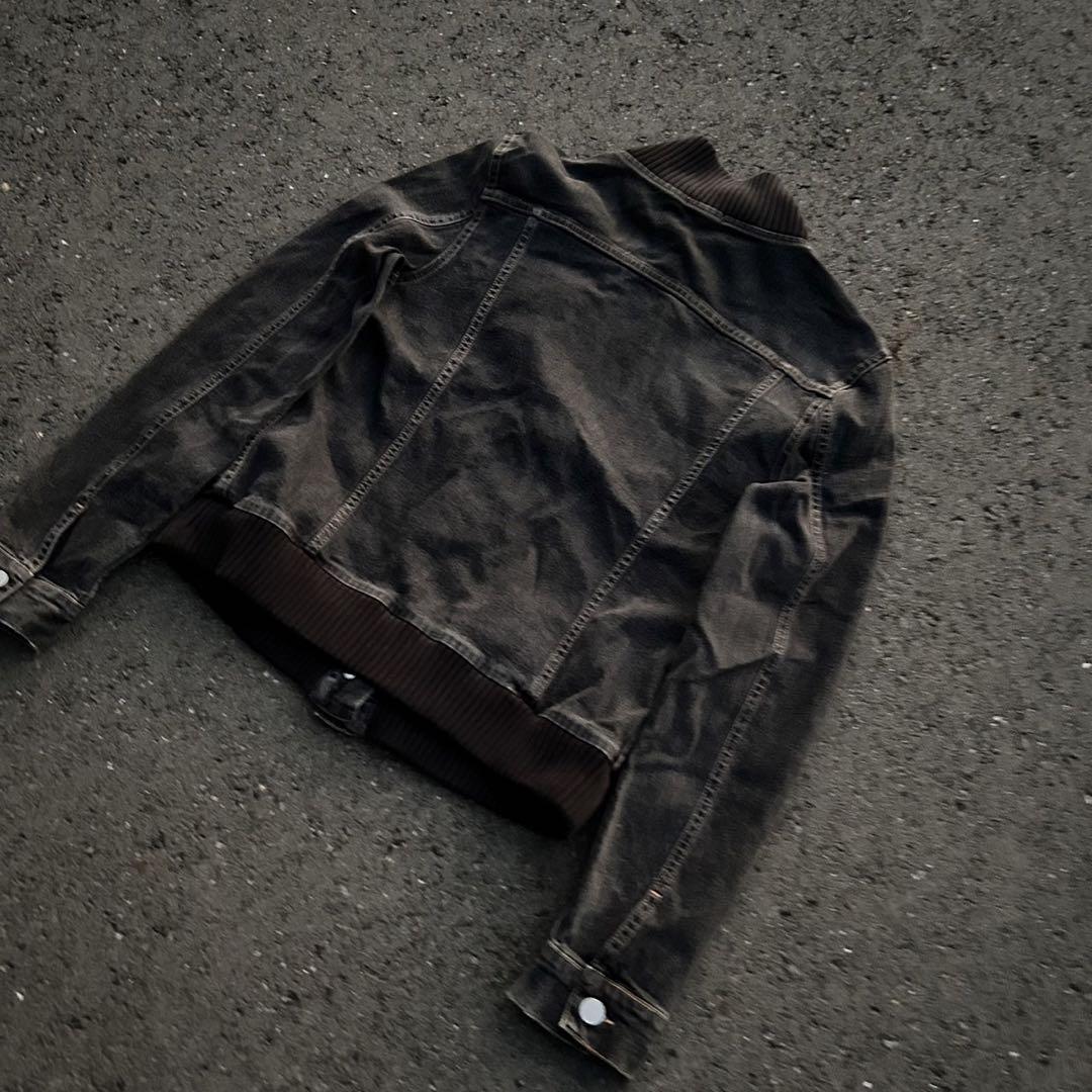 【vintage】 90s black denim 2way jacket