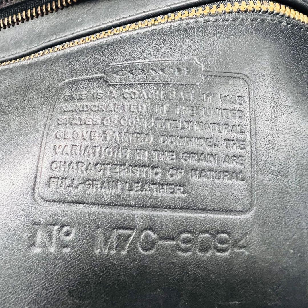 オールドコーチ ロゴチャーム USA製 A4 トートバッグ 肩掛け レザー 黒