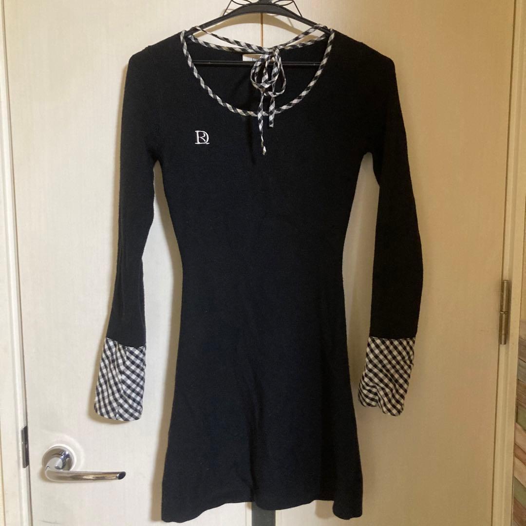 ダーリッチ ワンピース チェック ブラック ニット ミニ SIZE Darich DECORATOM_COM_BR