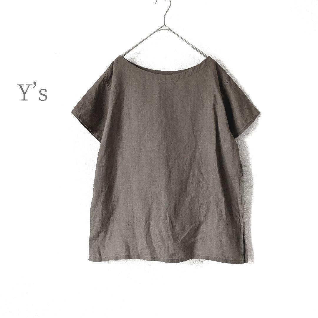Y’s ワイズ／レア◎半袖リネンシャツ ブラウス ヨウジヤマモト