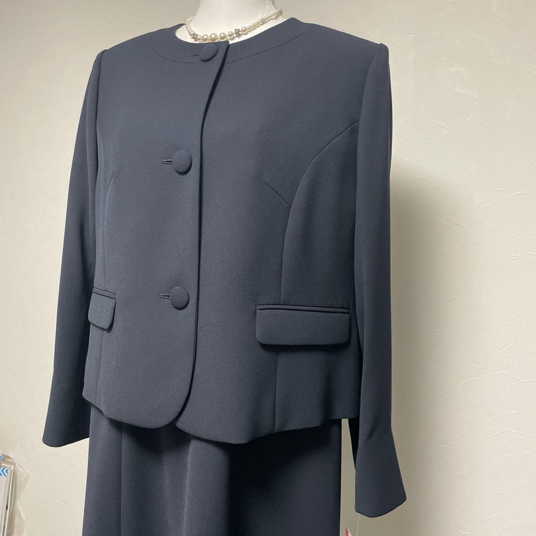【B-GALLERY】お受験＊フォーマルアンサンブルスーツ＊21号大きめ＊紺
