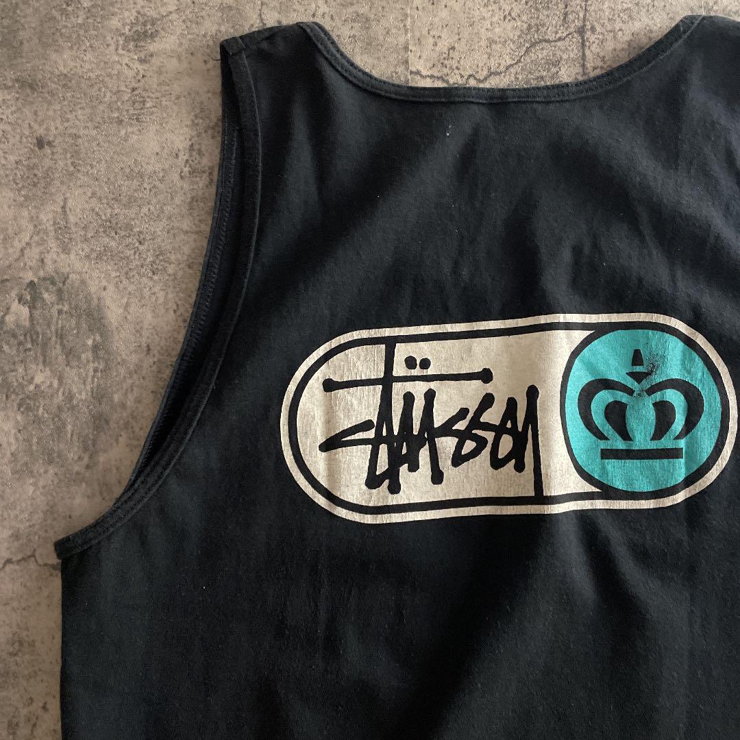 90s OLD STUSSY USA製 希少 クラウンプリント タンクトップ