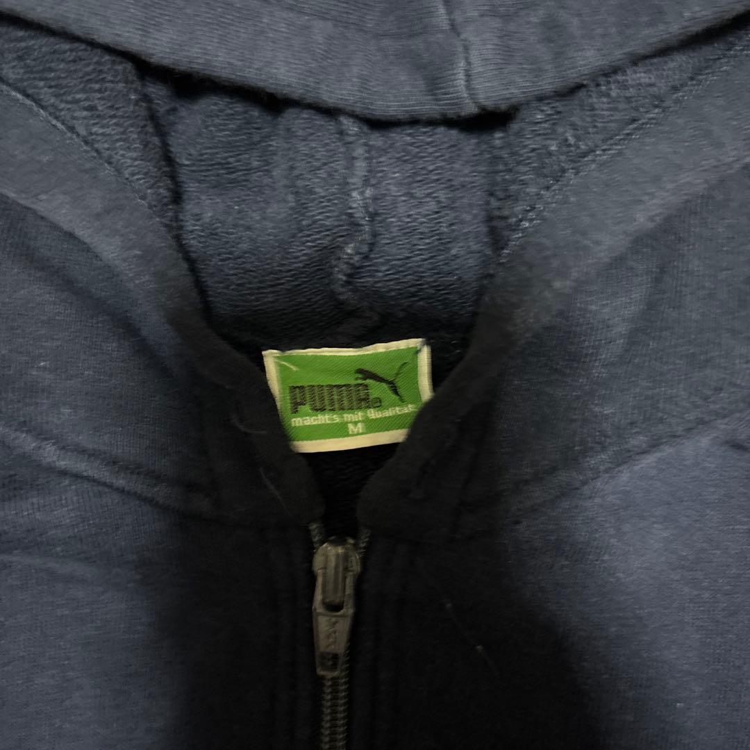 80s PUMA ヴィンテージ　ジップパーカー　ネイビー　短丈