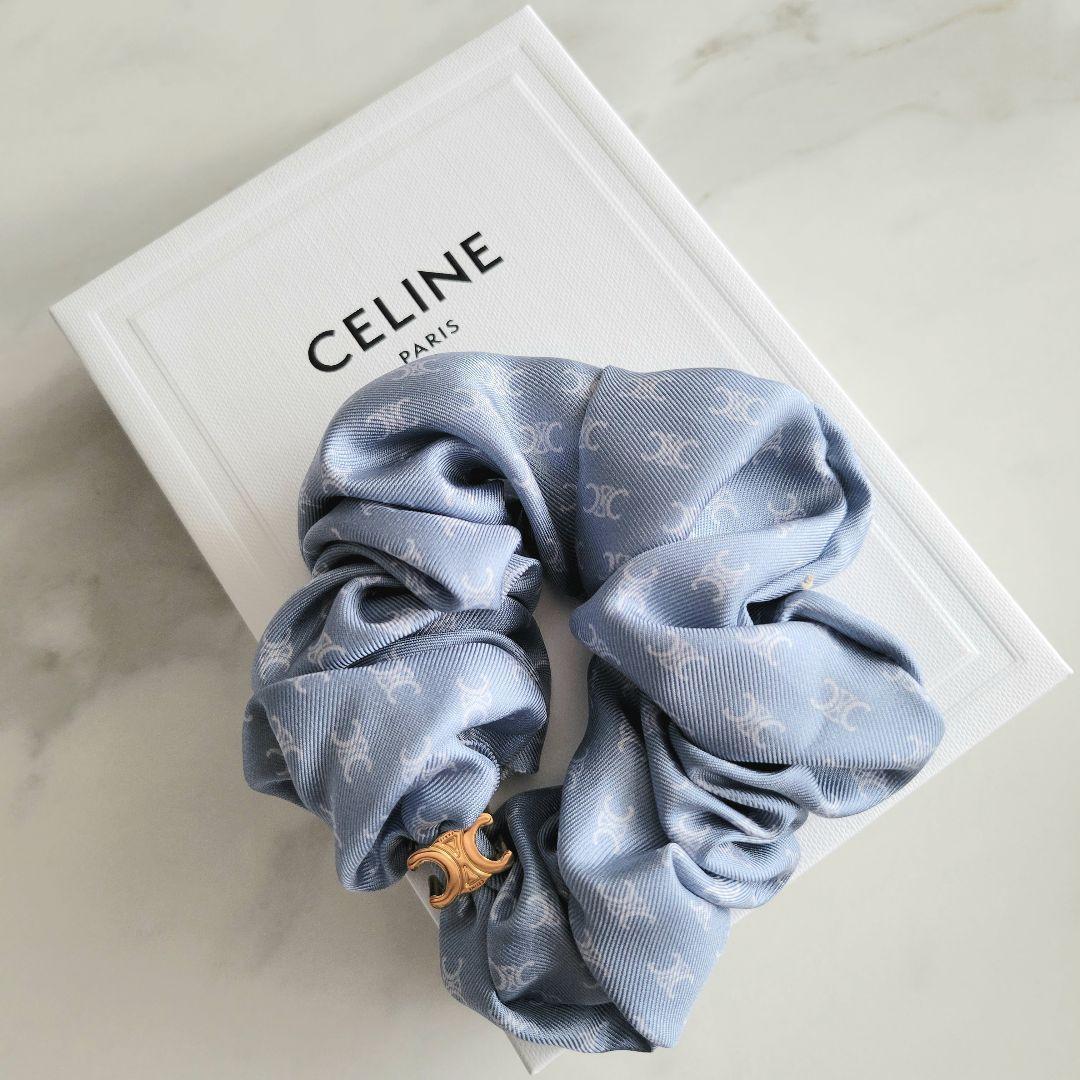 【新品未使用】CELINE/セリーヌ レイユール シュシュ トリオンフ ブルー
