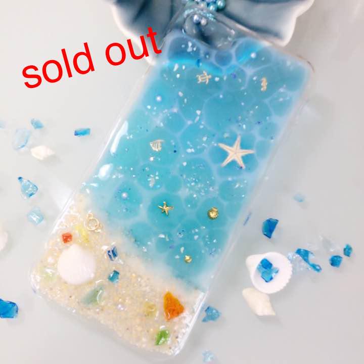 海の日セール【完成作品】光る 海 海辺のiPhone7 ケース ハンドメイド 画像1