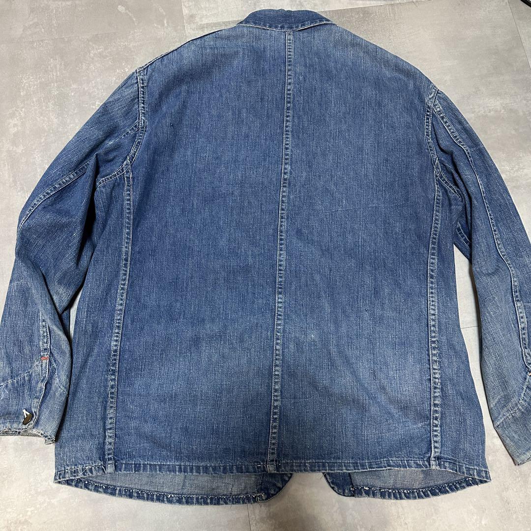 40s 50s ストア系　レイルロード　ビンテージ　デニムカバーオール　台襟