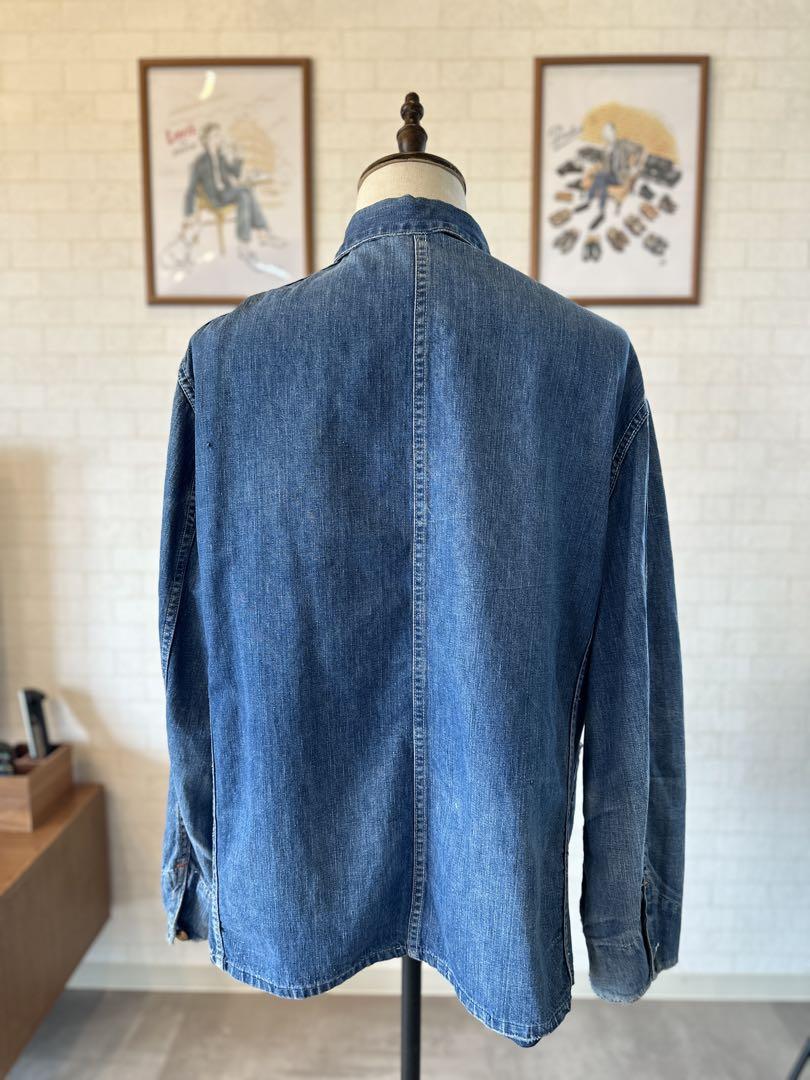 40s 50s ストア系　レイルロード　ビンテージ　デニムカバーオール　台襟
